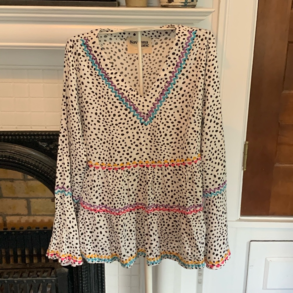 Savanna Jane leopard print baby doll top. Worn once. Retail‎ 98